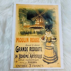 Vintage Moulin Rouge Grande Redoute Entree: 3 Francs Heavy Print Poster